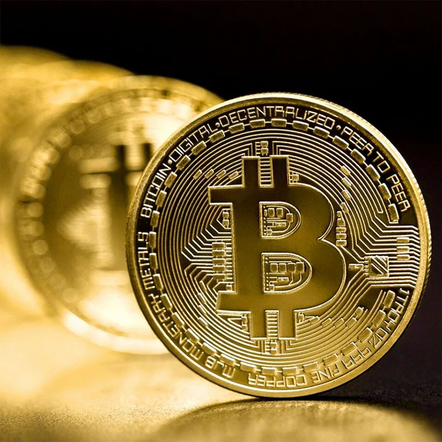 Gold Pl!   ated Physical Bitcoins Casascius Bit Coin Btc With Case Gift Physical Metal Antique Imitation Btc Coin Art Collection 1pc - 